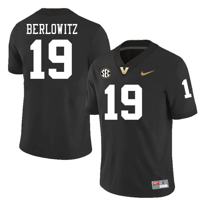 Blaze Berlowitz Jersey, Vanderbilt Commodores #19 Blaze Berlowitz Football Jersey, Uniforms-Black Blaze Berlowitz Jersey, Vanderbilt Commodores #19 Blaze Berlowitz Football Jersey, Uniforms-Black